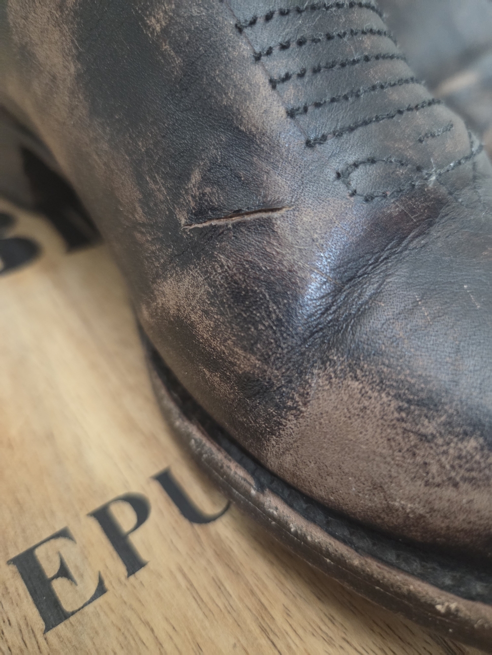 Freebird Distressed Brown Leather Ankle Booties with Harness Ring - Picture 7 of 7